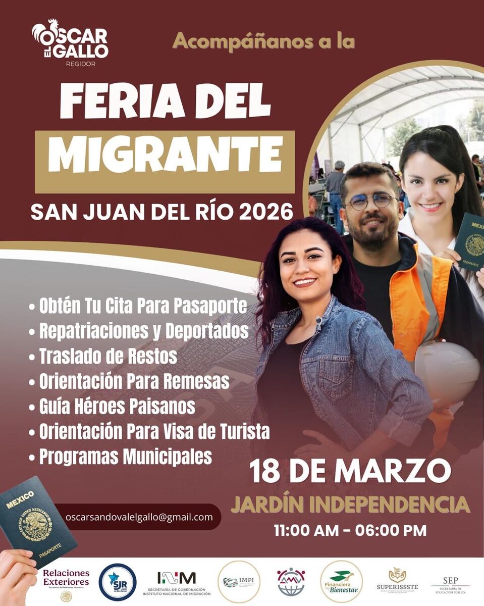 Anuncian la primera Feria del Migrante en San Juan del Río Borrador automático