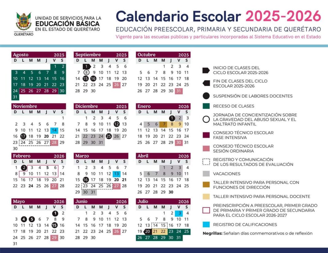 Querétaro mantendrá sin cambios el calendario escolar 2025-2026: Martha Soto Borrador automático